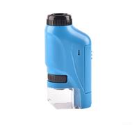 Microscopio per bambini 60X-120X per mini lente monoculare con LED integrato, kit per avventura all'aperto, biologia, blu