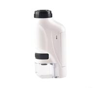 Microscopio per bambini 60X-120X per mini lente monoculare con LED integrato, kit per avventura all'aperto, biologia, blu (bianco)