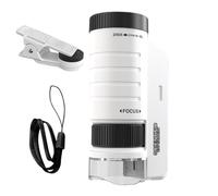 Microscopio Per Bambini Clip Per Telefono | Microscopio Educativo Per Bambini 60x-120x Esplorazione all'Aperto Scoperta della Natura Esperimenti Osservazione Bianco