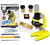 Microscopio per bambini con kit di accessori 100×/400×/1200× - giallo