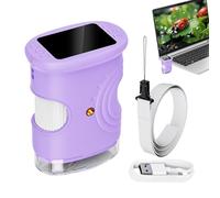Microscopio per bambini - Giocattoli Educativi Ricaricabili Con Ingrandimento,Microscopio Digitale Portatile Con Schermo 5 Centimetri - Per Casa Scuola Laboratorio All'aperto Natura Bambini Ragazze