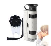 Microscopio per bambini, giocattolo educativo di scienza, microscopio per monete, ingrandimento 100x, apprendimento scientifico per bambini, studio naturale, progetti di insegnamento di compleanno