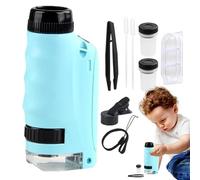 microscopio per bambini - Ingrandimento 250x Strumento di esplorazione portatile per esterni con illuminazione a LED | Microscopio portatile per osservazione Toy for Science Learning & Nature