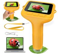 Microscopio per bambini, microscopio digitale con schermo IPS da 3,0", 1000 microscopio, telefono cellulare, microscopio LED, connettore a PC, microscopio tascabile, regalo per ragazzi e ragazze, 3-12