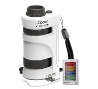 Microscopio per Bambini,Microscopio per Bambini con Zoom 60-80X e 12 Vetrini | Giocattolo Scientifico Portatile | Per Aula Escursionismo Prescolare Casa All Aperto Campeggio Scuola