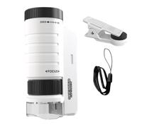 Microscopio per bambini, microscopio portatile per bambini, clip per | Microscopio tascabile 60x-120x per esplorazioni all'aperto, educazione scientifica, osservazione della natura, STEM-l Bianco