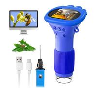 Microscopio per bambini, SGAINUL microscopio digitale portatile da 2,0 pollici, 1000X, con 8 luci LED regolabili, adatto come regalo di Natale, compleanno o Capodanno per bambini dai 3 agli 8 anni