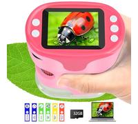 Microscopio per bambini, Vankarr 1000X Microscopio tascabile digitale portatile Mini microscopio per cellulare con scheda SD da 32GB, schermo IPS da 2 pollici, vetrini portaoggetti, regalo per bambini