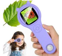 Microscopio per bambini, Vankarr microscopio portatile 500X con schermo IPS 2,0", giocattolo educativo per microcosmo, appassionati di scienza, compleanno, Natale, Viola