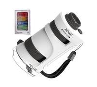 Microscopio Per Bambini | Zoom 60-80X Microscopio Per Bambini Con 12 Vetrini | Giocattolo Scientifico Portatile - Per Aula Escursionismo Prescolare Casa All Aperto Campeggio Scuola