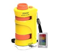 Microscopio per microscopio ingrandimento 60-80X con 12 lame | giocattolo per esperimenti educativi - scuola materna, escursionismo, casa, campeggio all'aperto, apprendista