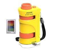 Microscopio per - Strumento di ingrandimento con zoom ottico regolabile 60 - 80 x, sistema di esplorazione di apprendimento STEM, lightbox LED luminoso per avventure di campino