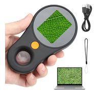 Microscopio portatile 200X per adulti/bambini, mini microscopio tascabile con schermo IPS da 2,0'' con 8 LED regolabili, microscopio digitale ricaricabile, vista PC compatibile con Windows - Nero