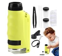 Microscopio Portatile All'aperto: Microscopio Di Apprendimento Compatto, Espansione Della Funzione Luce LED | Handy Child of Robust Construction, Giocattolo Osservazione Della
