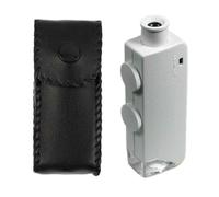 Microscopio portatile con zoom 160X-200X, lente di ingrandimento per gioiellieri illuminata a LED, per monetine, ispezione biologica, bianco