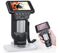 Microscopio portatile da 12 MP con video HD 1080p e 8 luci LED per analisi dettagliata di oggetti in miniatura (H013 nero)