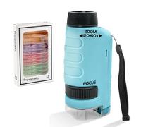 Microscopio Portatile for Bambini 60x-120x, Tascabile Giocattolo Educativo Con Luce LED, Piccolo 12 Vetrini Microscopio, Scientifico Ragazze E Ragazzi Dai 4 Ai 16 Anni(BLUE)