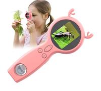 Microscopio portatile, microscopio a mano sostenuto | 50x portatile, campione digitale HD | Ingrandimento multifunzionale, Microscopio a due lenti per la scienza dei bambini, scoperta di bambini