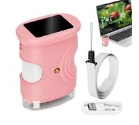 Microscopio Portatile per Bambini | 1000X Giocattoli Educativi Ricaricabili - Microscopio Digitale Tascabile con Schermo da 5 cm | per Casa Scuola Natura Ragazzi Ragazze