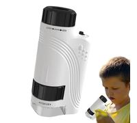 Microscopio portatile per bambini, giocattolo educativo a mano con ingrandimento di 60-120 x - con luce LED e microscopio portatile, per bambini e ragazze adolescenti studio in aula giardino scuola