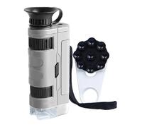 Microscopio portatile per bambini, ingrandimento 100x, microscopio tascabile, didattico, per esplorazione all'aperto, natura, studio, progetti in aula per piante, compleanno, Natale