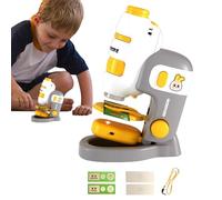 Microscopio portatile per bambini - Kit microscopio educativo ad alta definizione - Giocattoli scientifici per bambini, microscopioalimentato a batteria con luce LED per imparare a immergere il bambi