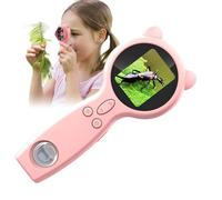 Microscopio portatile per bambini, lente d'ingrandimento digitale portatile 50x, lente d'ingrandimento multifunzione, microscopio a due , per educazione STEM, bambini Discovery
