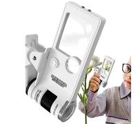 Microscopio portatile per bambini, lente d'ingrandimento piccola - lente d'ingrandimento illuminata - Microscopio portatile 10x80x, microscopio tascabile illuminato a LED microscopio portatile per 6