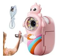 Microscopio portatile per bambini - Microscopio a forma di cartone animato, ingrandimento 1000x, 8 LED, schermo LCD da 2 pollici, dinosauro Discovery Scope per bambini, ragazzi e ragazze