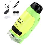 Microscopio portatile per bambini - Visualizzatore scientifico tascabile da 9,5 cm, giocattolo con lente d'ingrandimento illuminata a LED | Kit di dispositivi di esplorazione per l'apprendimento STEM