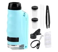 Microscopio portatile per - Microscopio tascabile compatto, giocattolo di osservazione | microscopio con ingrandimento 250X, illuminazione a LED, ottimo per scoprire il mondo microscopico e