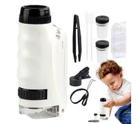 Microscopio Portatile per - Mini Zoom Lens, Strumento Di Ingrandimento Ottico | Microscopio di apprendimento All'aperto, Attrezzature Scientifiche Portatili, La Luce Di Educazione per