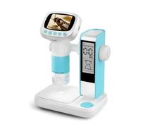 Microscopio portatile per scienze per bambini con timer integrato e display da 2 pollici, strumento per esperimenti Fotocamera USB portatile ABS Scienze per bambini