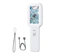Microscopio portatile WiFi 4K UHD 500X Zoom 7,6 cm HD Display Lente di ingrandimento wireless per elettronica analisi della pelle delle piante (bianco)