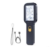 Microscopio portatile WiFi 4K UHD 500X Zoom 7,6 cm HD Display Lente di ingrandimento wireless per elettronica analisi della pelle delle piante (nero)