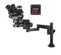 Microscopio stereo trinoculare regolabile a focale simultanea da laboratorio industriale 3,5X-200X + videocamera USB Type-c HDM/I 4K 1080P 12 MP a 48(1080P 2K HDM/I VGA)