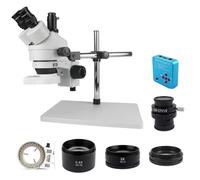 Microscopio stereo trinoculare simul-focale 3.5X-90X 38MP HDMI Digitale USB Microscopio industriale Videocamera for riparazione di saldatura(D7.4x1.0mm)