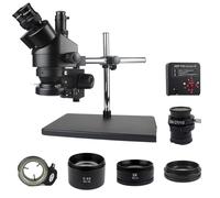 Microscopio stereo trinoculare simul-focale 3.5X-90X 38MP HDMI Digitale USB Microscopio industriale Videocamera for riparazione di saldatura(D11x3.0mm)