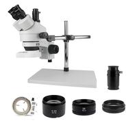 Microscopio stereo trinoculare simul-focale 3.5X-90X 38MP HDMI Digitale USB Microscopio industriale Videocamera for riparazione di saldatura(Square 7x7x1.0mm)