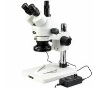 Microscopio Stereo Trinoculare Zoom AmScope 3.5X-45X + Luce A 144 LED