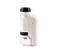 Microscopio tascabile 60-120X Kit giocattolo scientifico for bambini Mini microscopio portatile con luce LED for all'aperto Giocattolo educativo Stem(White)