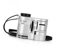 Microscopio tascabile 60X con rilevamento denaro e luce a LED per la valutazione gioielli e la verifica della valuta Lente d ' ingrandimento con luce