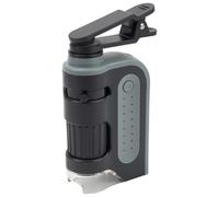 CARSON MicroBrite Pro - Microscopi tascabile con illuminazione a LED 60x-120x, adattatore digiscoping per smartphone, per bambini, educativo, portatile, con clip per smartphone (MM-350)