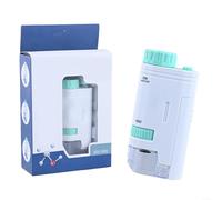 Microscopio tascabile con illuminazione a LED, per bambini, design portatile, compatibile con il telefono cellulare e lente ottica ad alta definizione, per esplorazione (verde)
