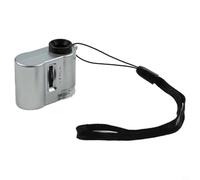 Microscopio tascabile con lente d'ingrandimento 60x, con luce LED (argento)