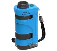 Microscopio tascabile con luce LED integrata, 60X-180X, microscopio tascabile con ingrandimento 60x-180x, per bambini, studenti, adulti, laboratorio, scuola (blu)