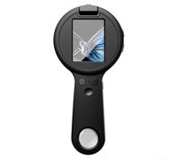 Microscopio tascabile digitale da 6,1 cm, zoom 100-500x, lente d'ingrandimento intelligente con doppia fotocamera per scienza e industria (nero)