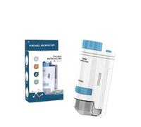 Microscopio tascabile for bambini 60-200X con luce LED, portatile, elettrico, mini, ad alta definizione, for esterni(Blue single machine)