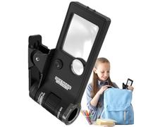 Microscopio tascabile per - Lente d'ingrandimento illuminata a mano 7 X 6,5 X 11 Cm | Microscopio Portatile Zoom 10x-80x | Microscopi Palmare per E Studenti, icroscopio Portatile Illuminato LED Po