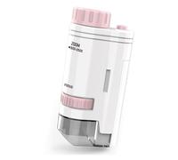 Microscopio tascabile portatile 60-200x elettrico Mini con luce LED Portatile Alta definizione Scienze biologiche Istruzione(Pink)